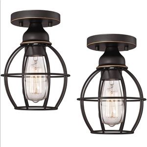 2 Pack Flush Mount with Oil Rubber Bronze Finish